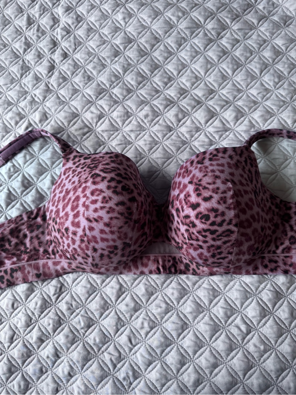 Lane Bryant Cacique Pink Leopard Print Lightly Lined Balconette Bra - 46C
